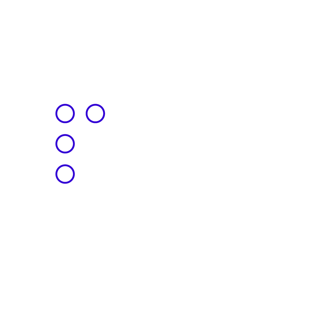 Vier blaue Kreise in der Form eines "r"