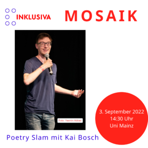 Poetry Slam Kai Bosch, 3. September 14:30 Uhr