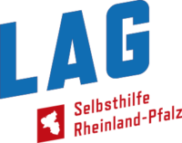 Logo LAG schriftzug in blau und rot